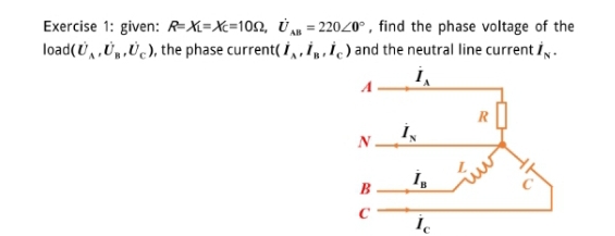 Exercise 1 : given: R = x L = x C = 1 0 , U A B =