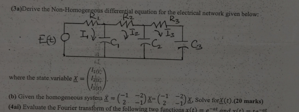( 3 a ) Derive the Non - Homogeneous differential