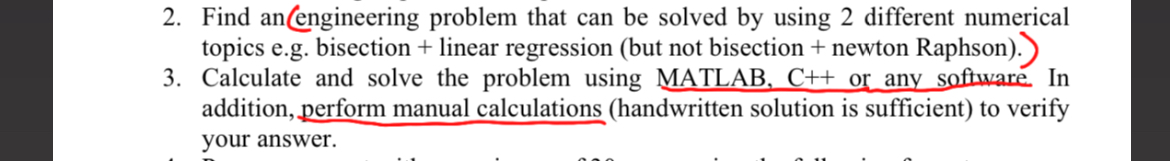 Find anCengineering problem that can be solved by