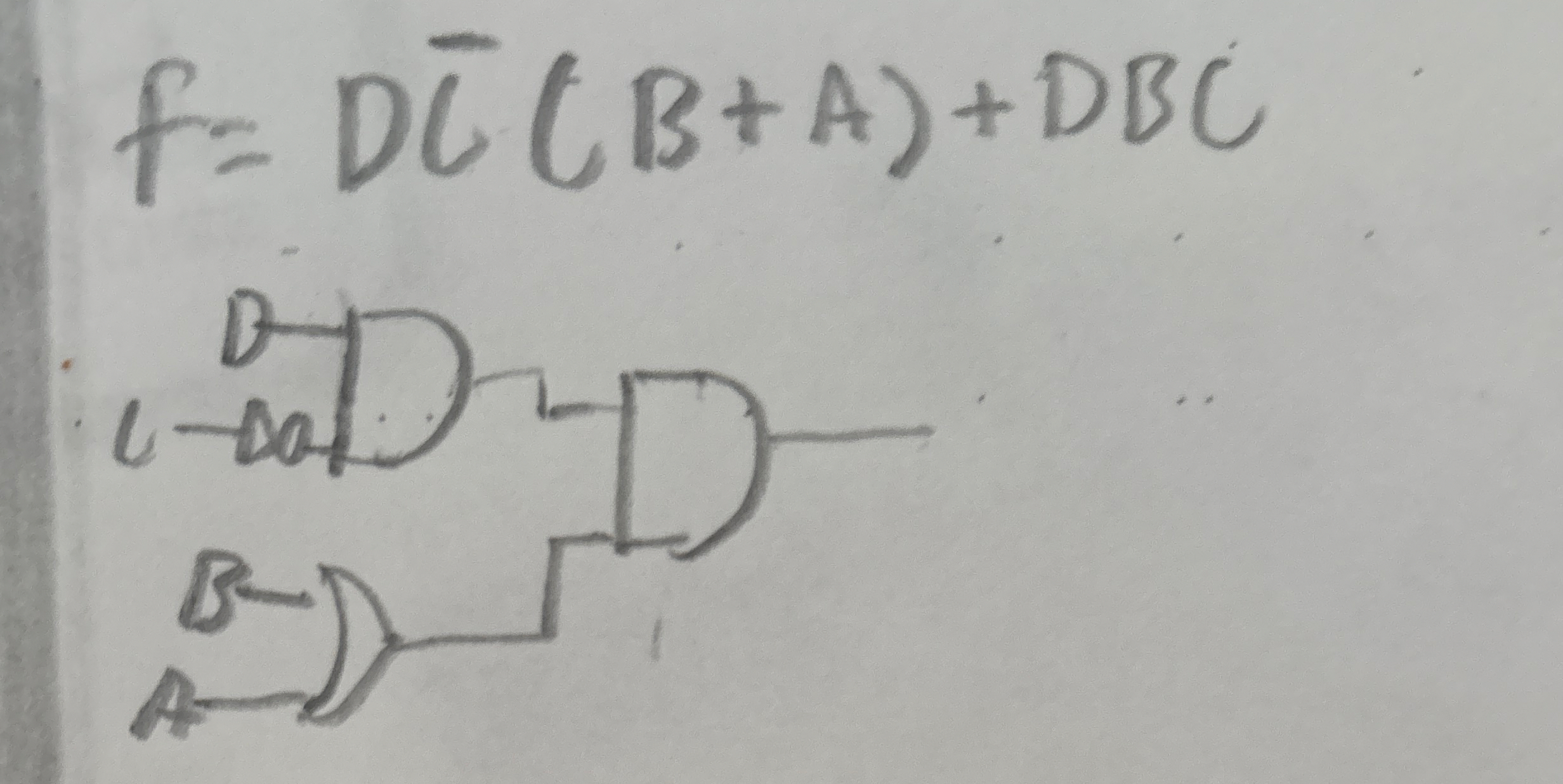 f = D b a r ( C ) ( B + A ) + D B C D - B D Could