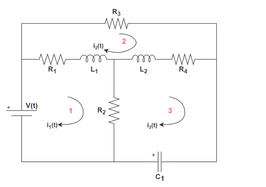 The electrical circuit system given below: Obtain