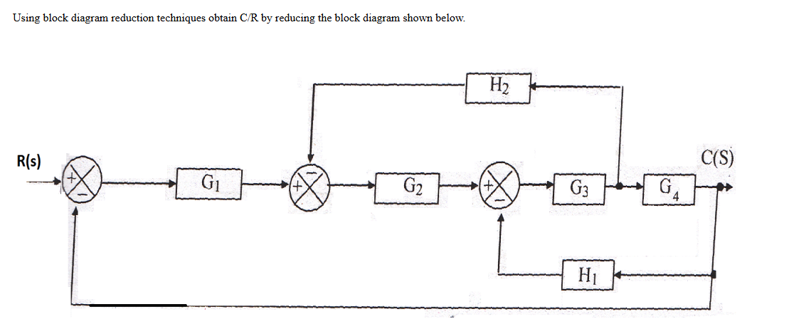 Using block diagram reduction techniques obtain C