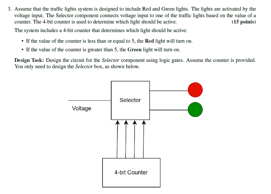 3 . Assume that the traffic lights system is
