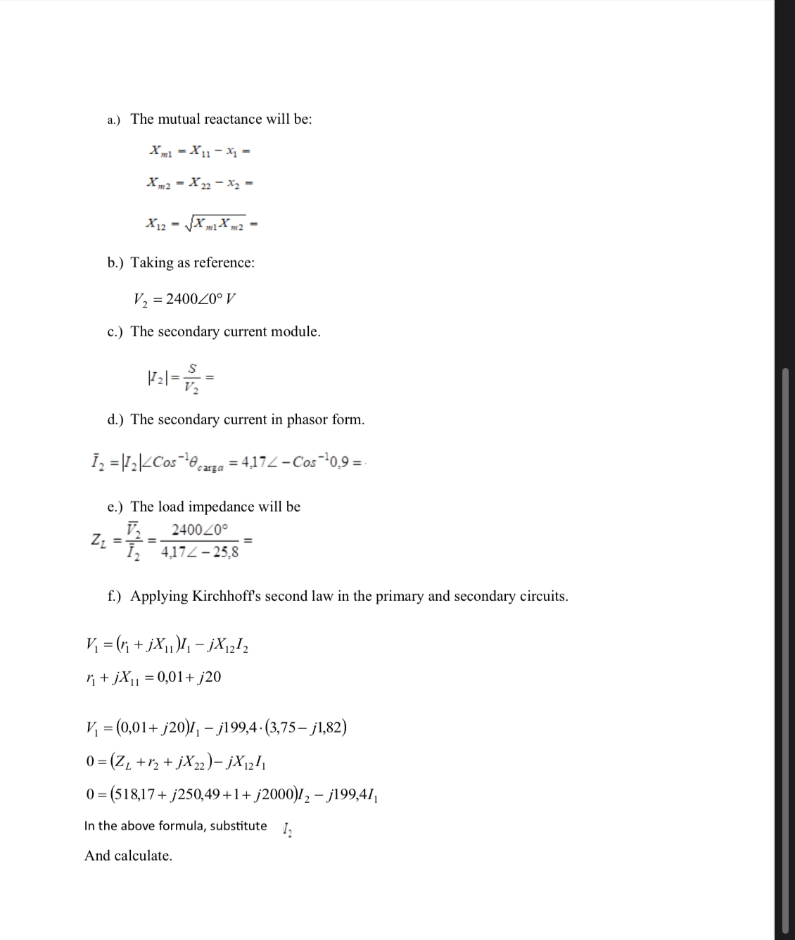 a . ) The mutual reactance will be: x m 1 = x 1 1