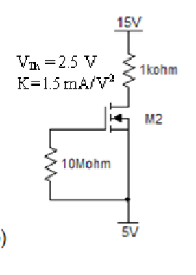 VTK = 2 . 5 V K = 1 . 5 mA / V ^ 2