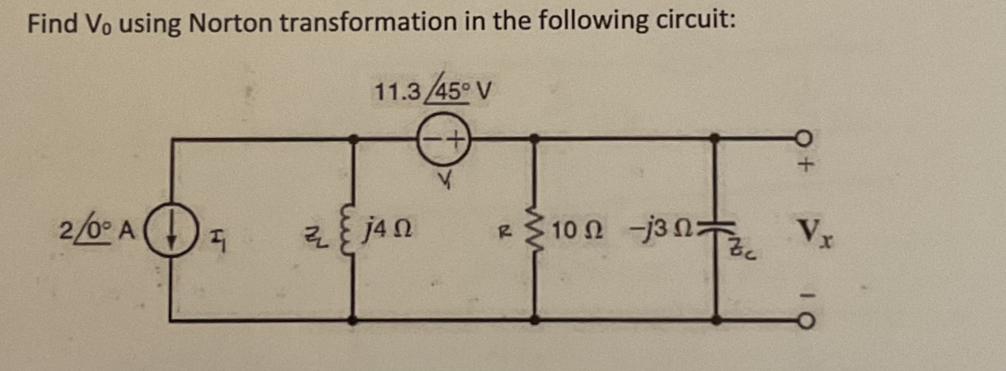 Find V 0 using Norton transformation in the