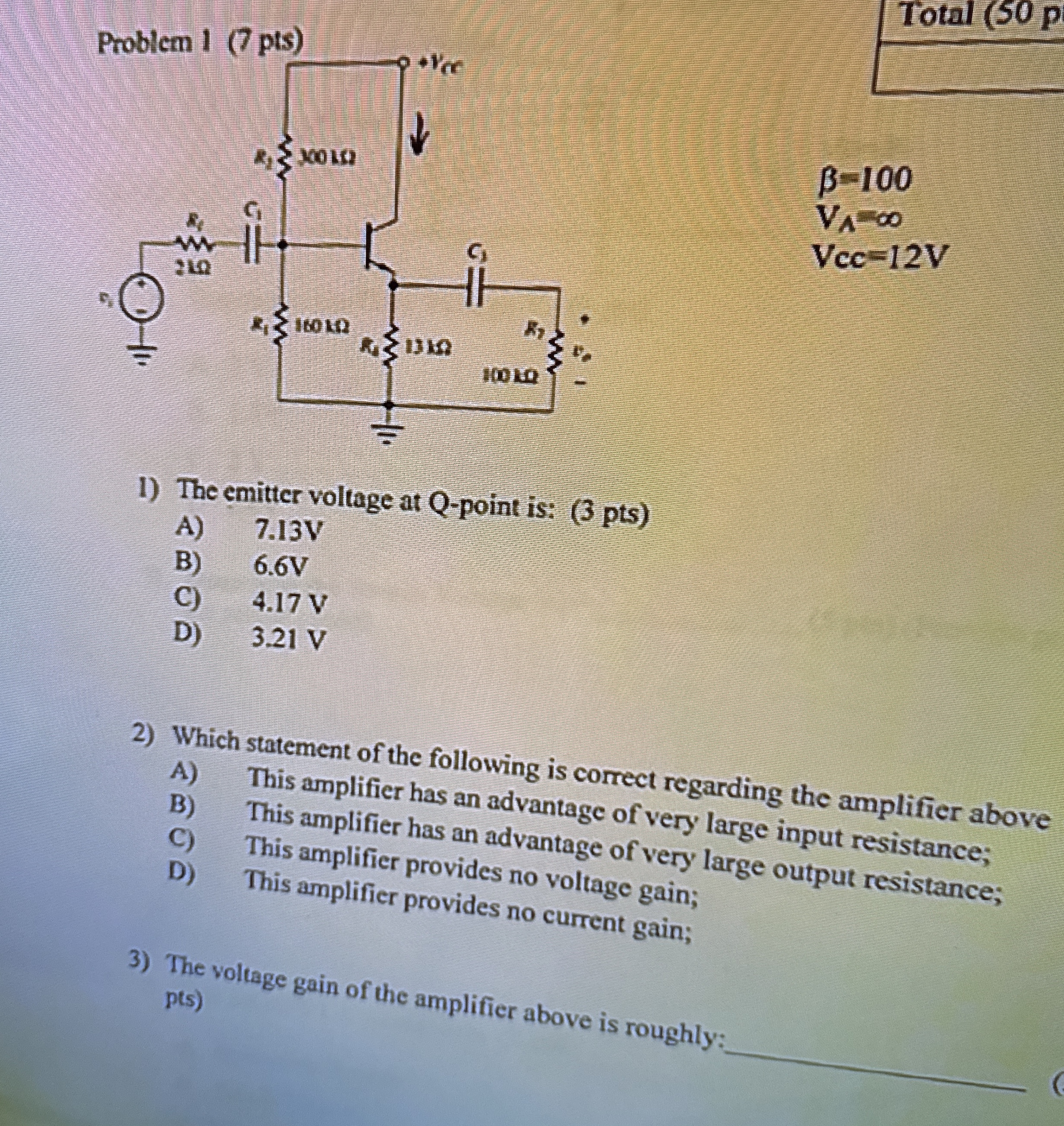 Total ( 5 0 p = 1 0 0 V A = V c c = 1 2 V The