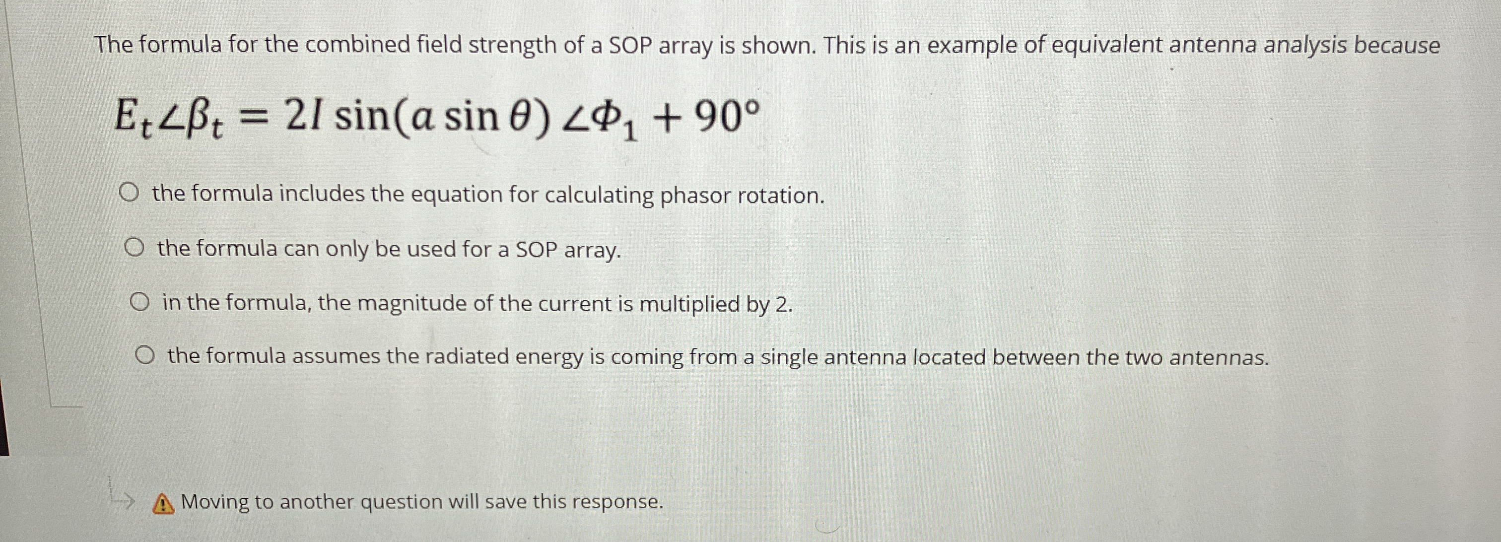 The formula for the combined field strength of a