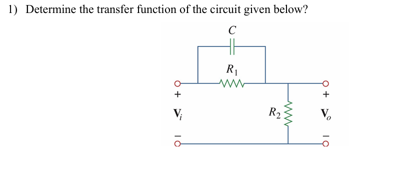 Determine the transfer function of the circuit