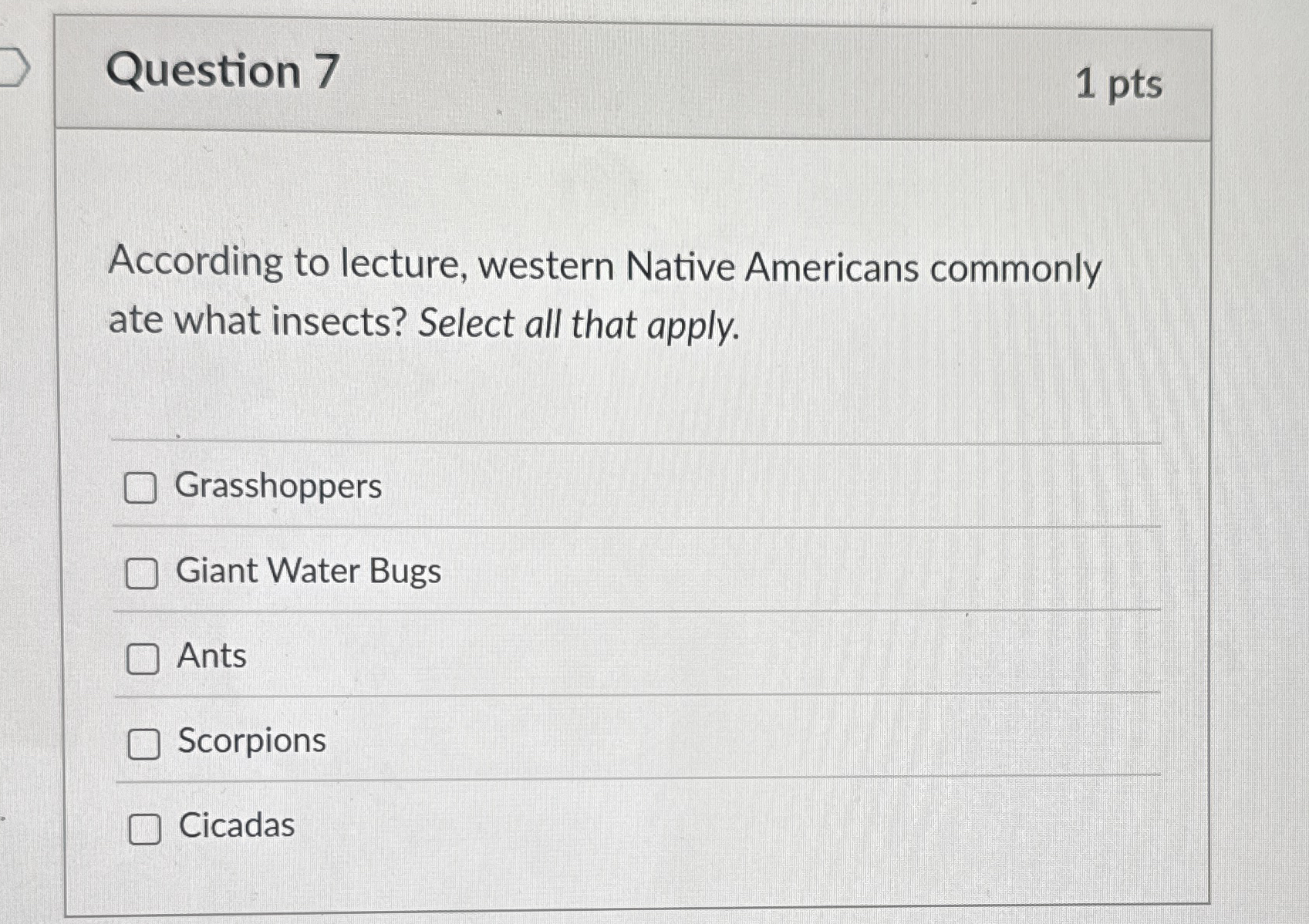 Question 7 1 pts According to lecture, western