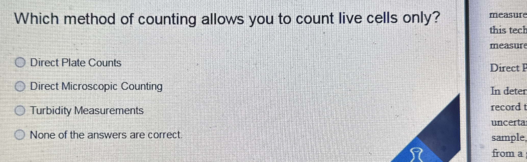 Which method of counting allows you to count live