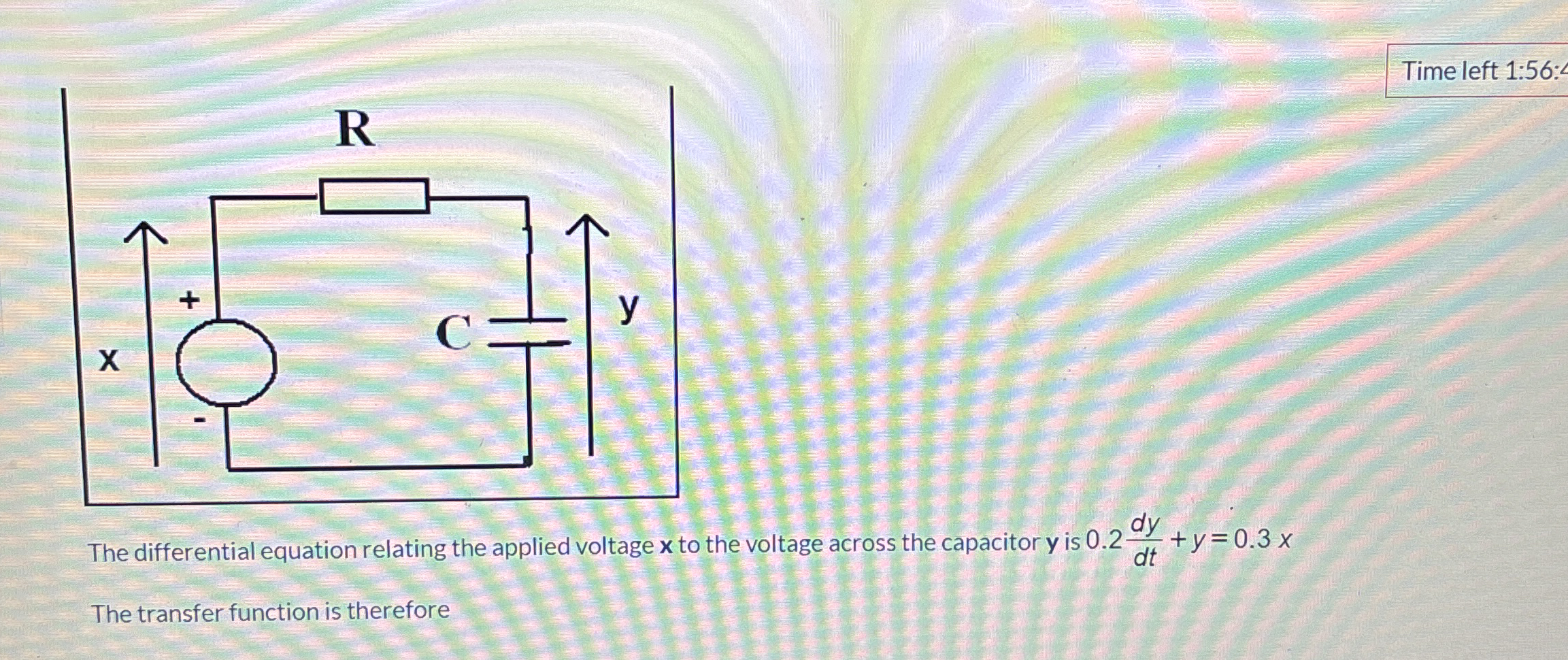 Time left 1 : 5 6 : The differential equation