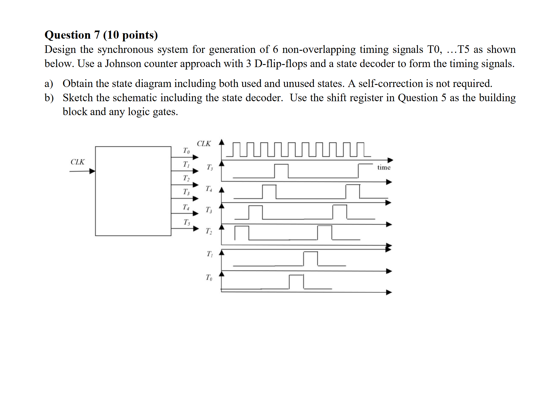 Question 7 ( 1 0 points ) Design the synchronous