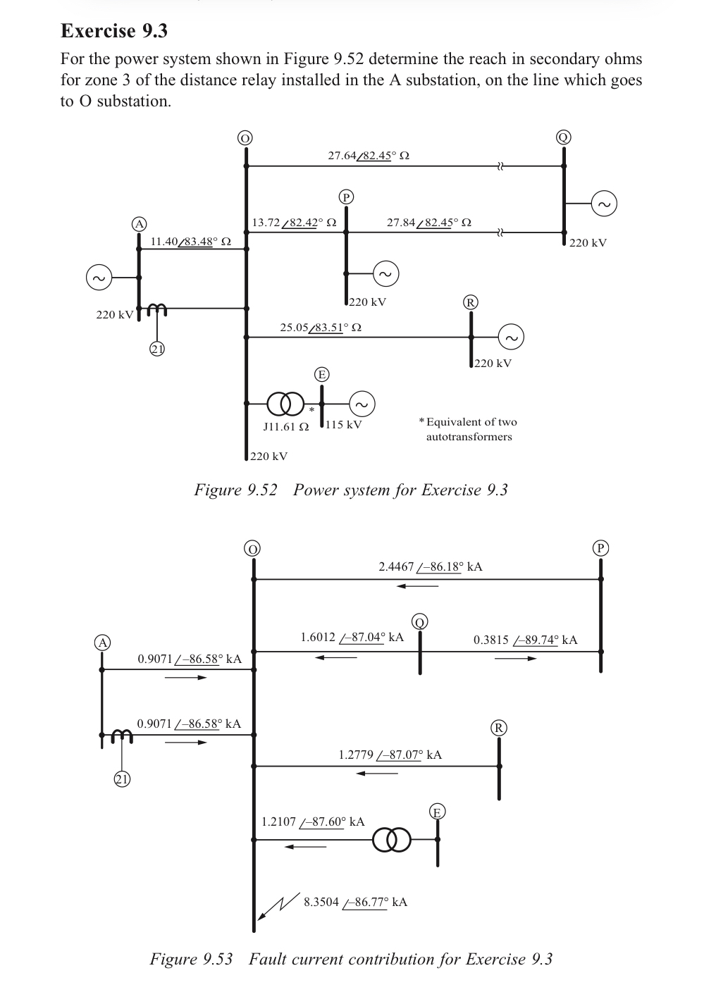 Exercise 9 . 3 For the power system shown in