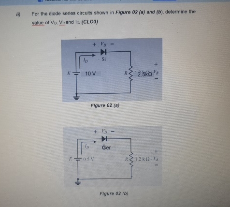 ii ) For the diode series circuits shown in