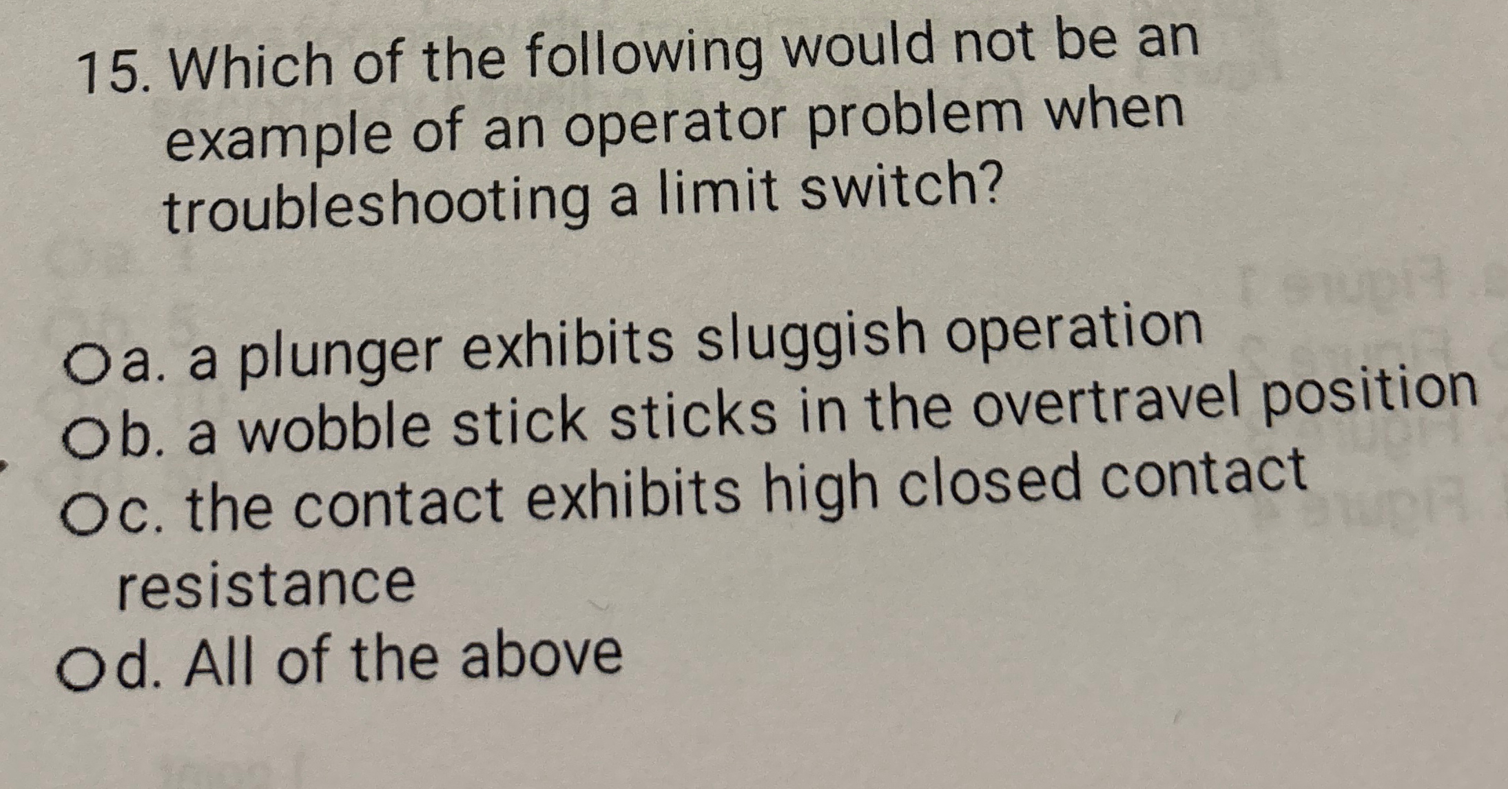 Which of the following would not be an example of