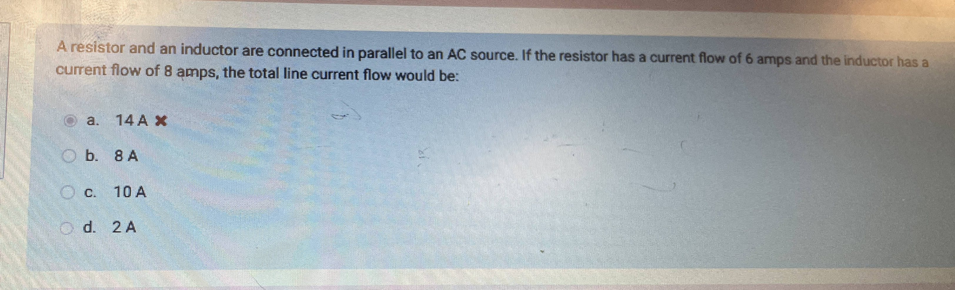 A resistor and an inductor are connected in