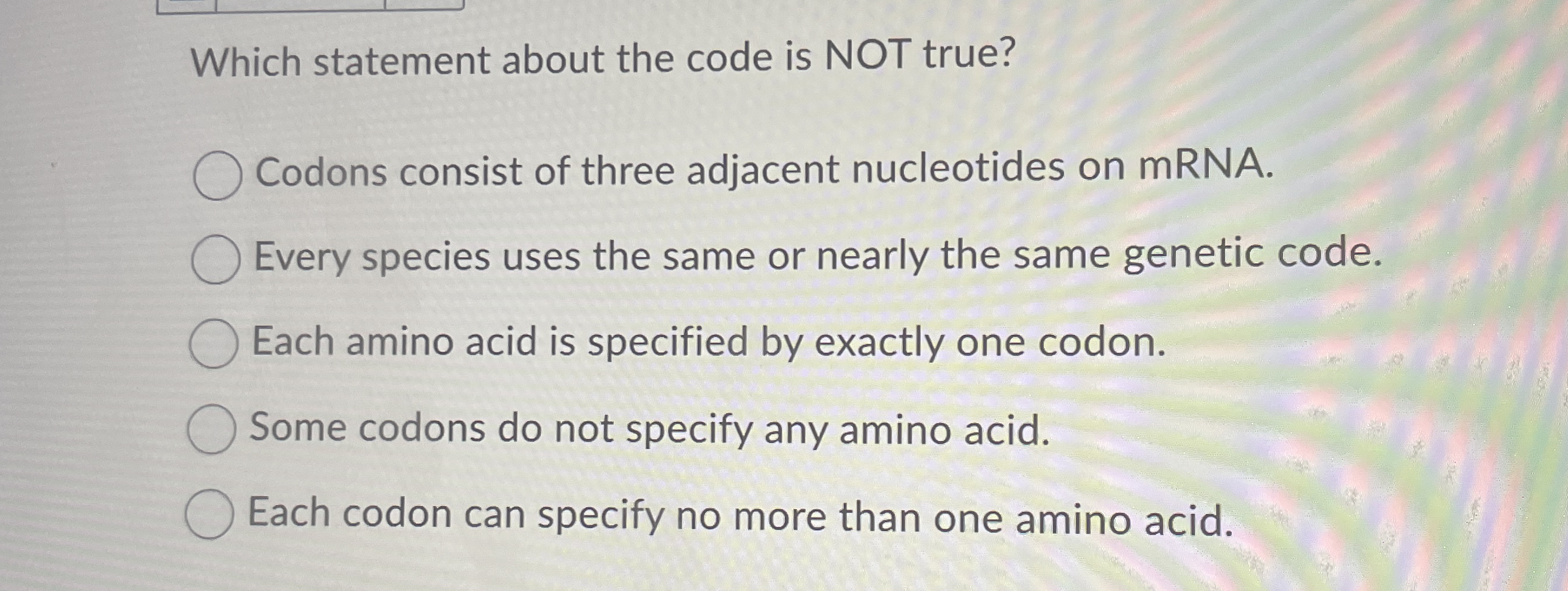 Which statement about the code is NOT true?