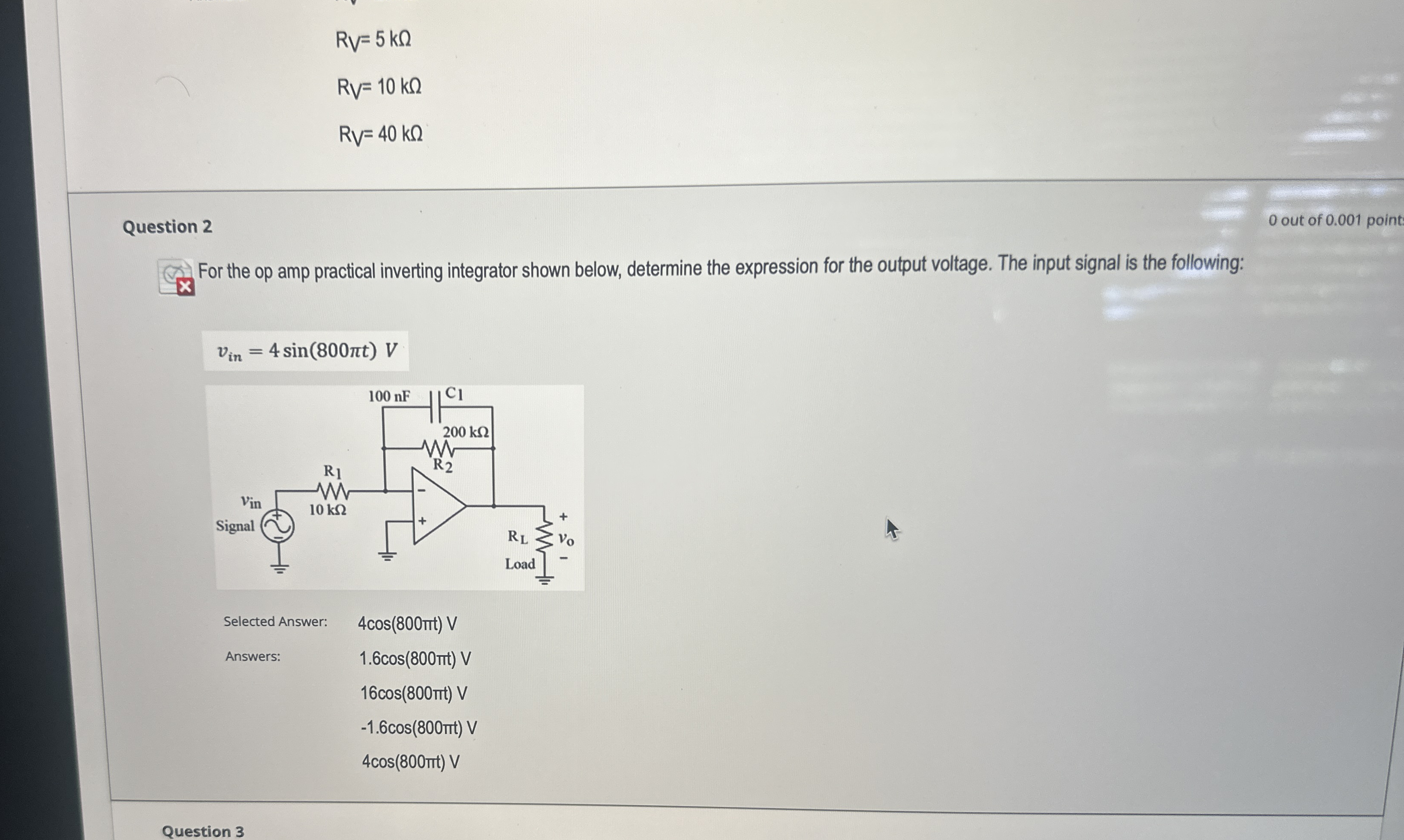 R V = 5 k R V = 1 0 k R V = 4 0 k Question 2 0