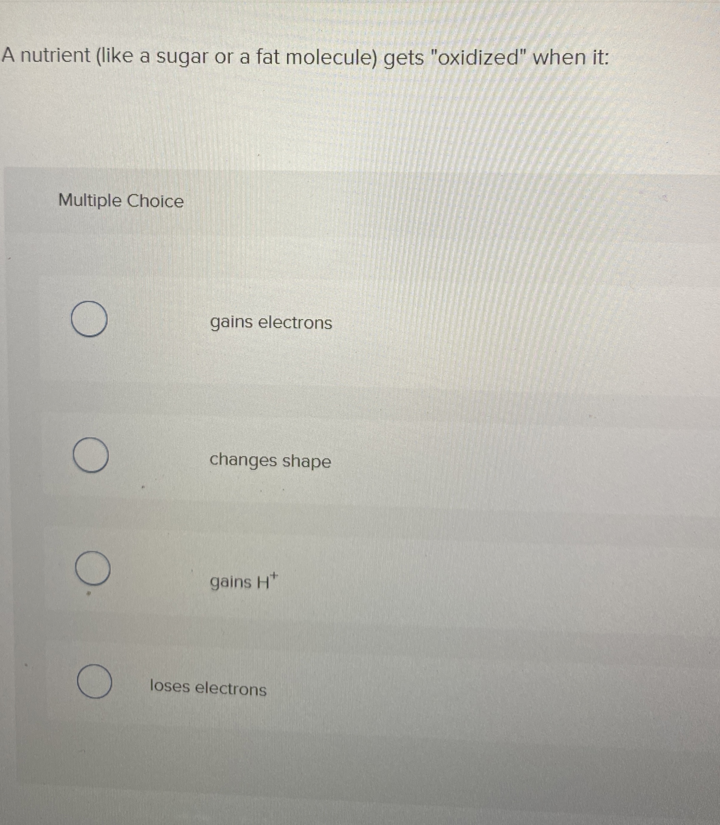 A nutrient ( like a sugar or a fat molecule )