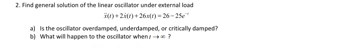 Find general solution of the linear oscillator