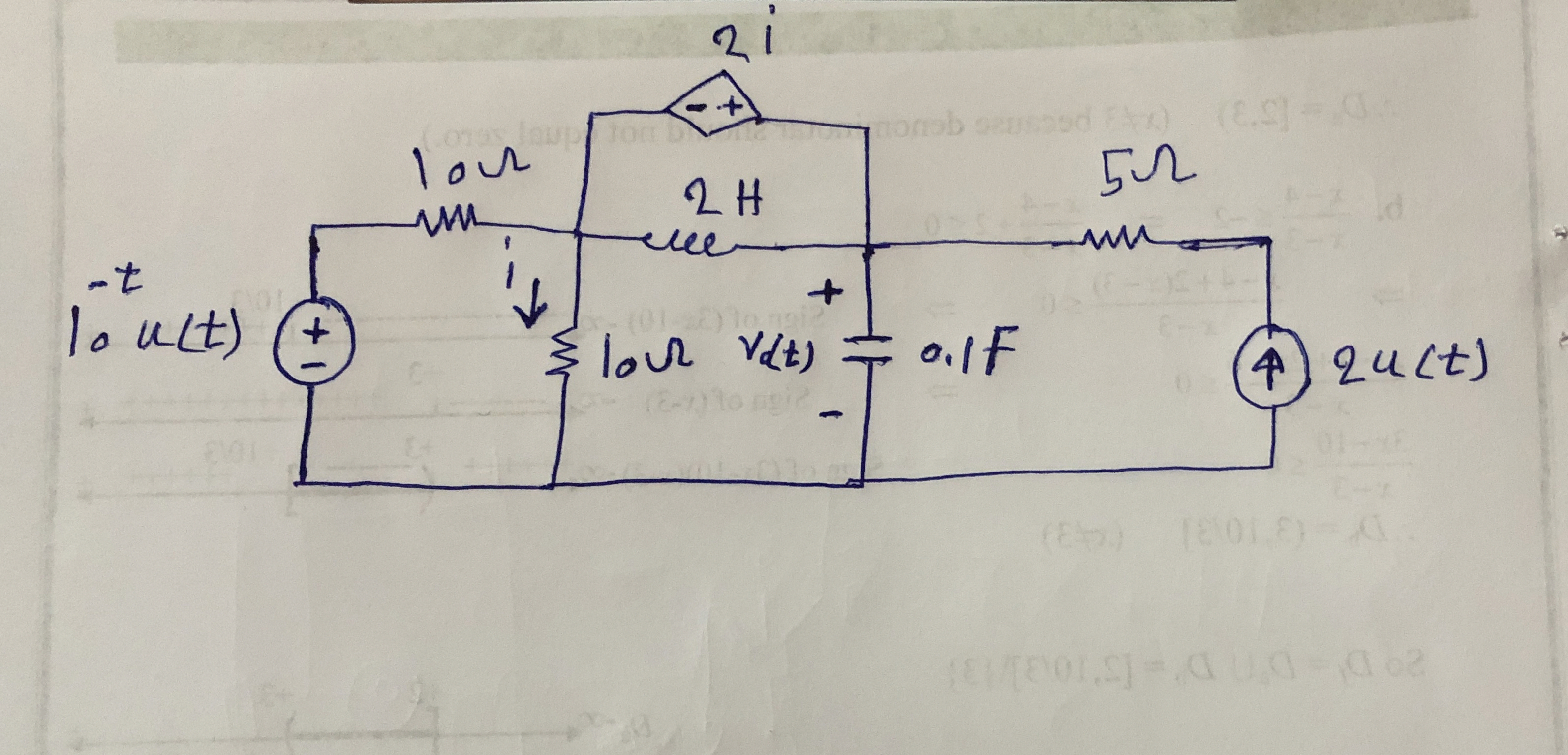 Extract the value ( Vo ) of on the capacitor