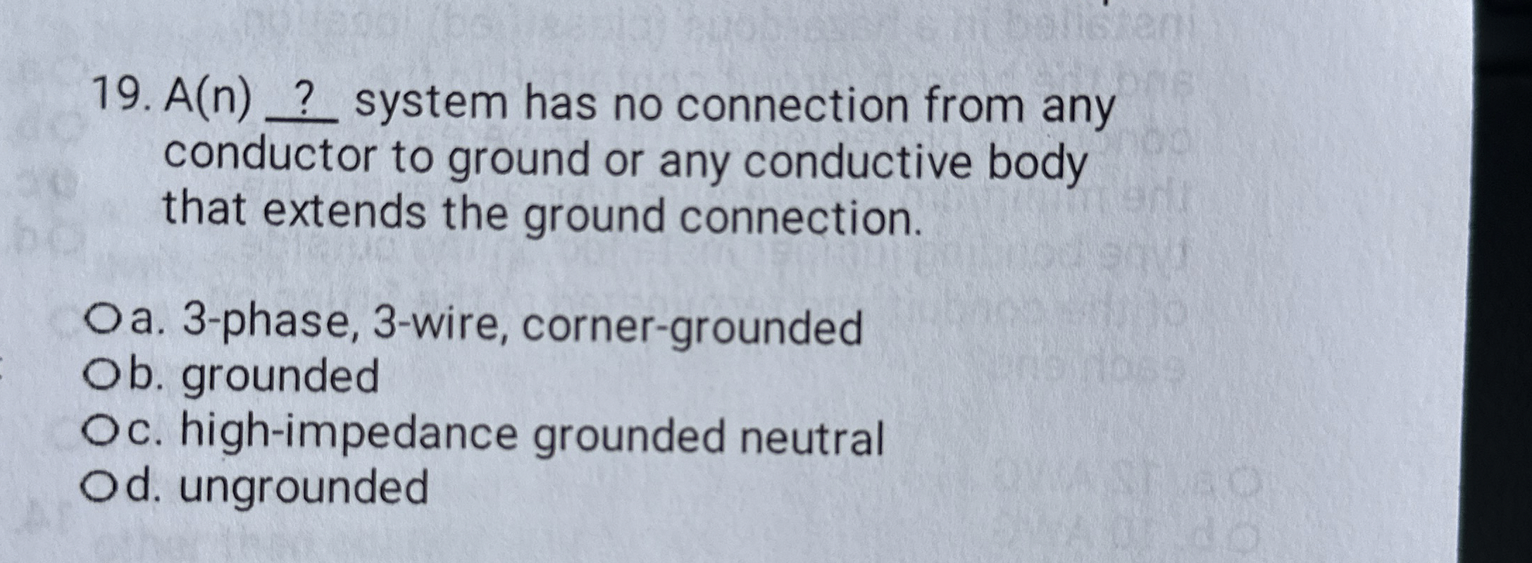 A ( n ) ? system has no connection from any