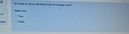1 2 Is it okay to use an electrical room for