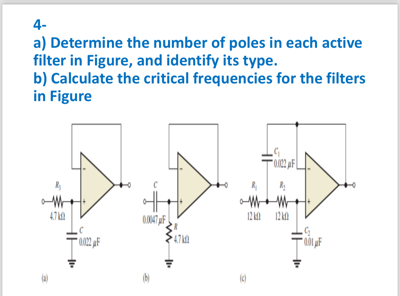 4 - a ) Determine the number of poles in each