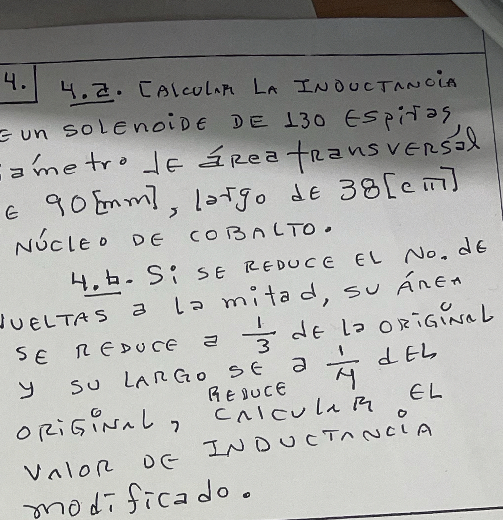 E . Ealcular la inductundia Eun solenoide DE 1 3