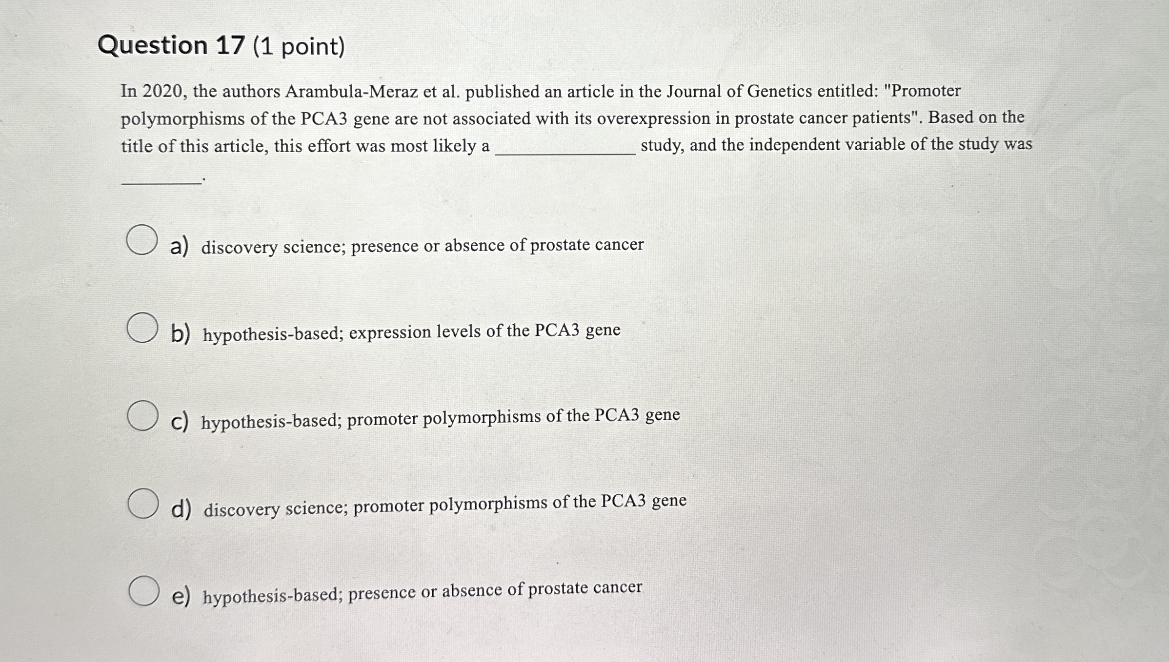 Question 1 7 ( 1 point ) In 2 0 2 0 , the authors