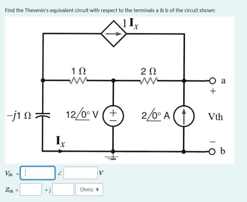 Find the Thevenin's equivalent circuit with