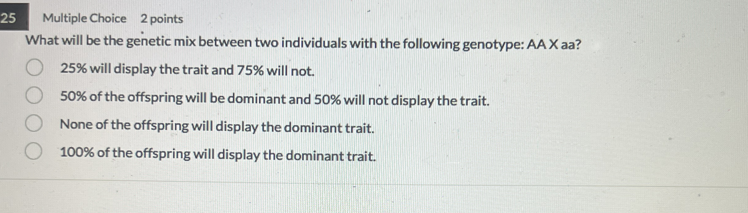 2 5 Multiple Choice 2 points What will be the