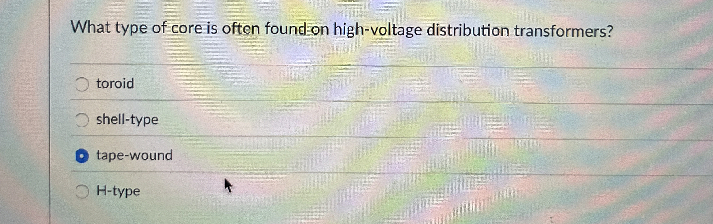 What type of core is often found on high -