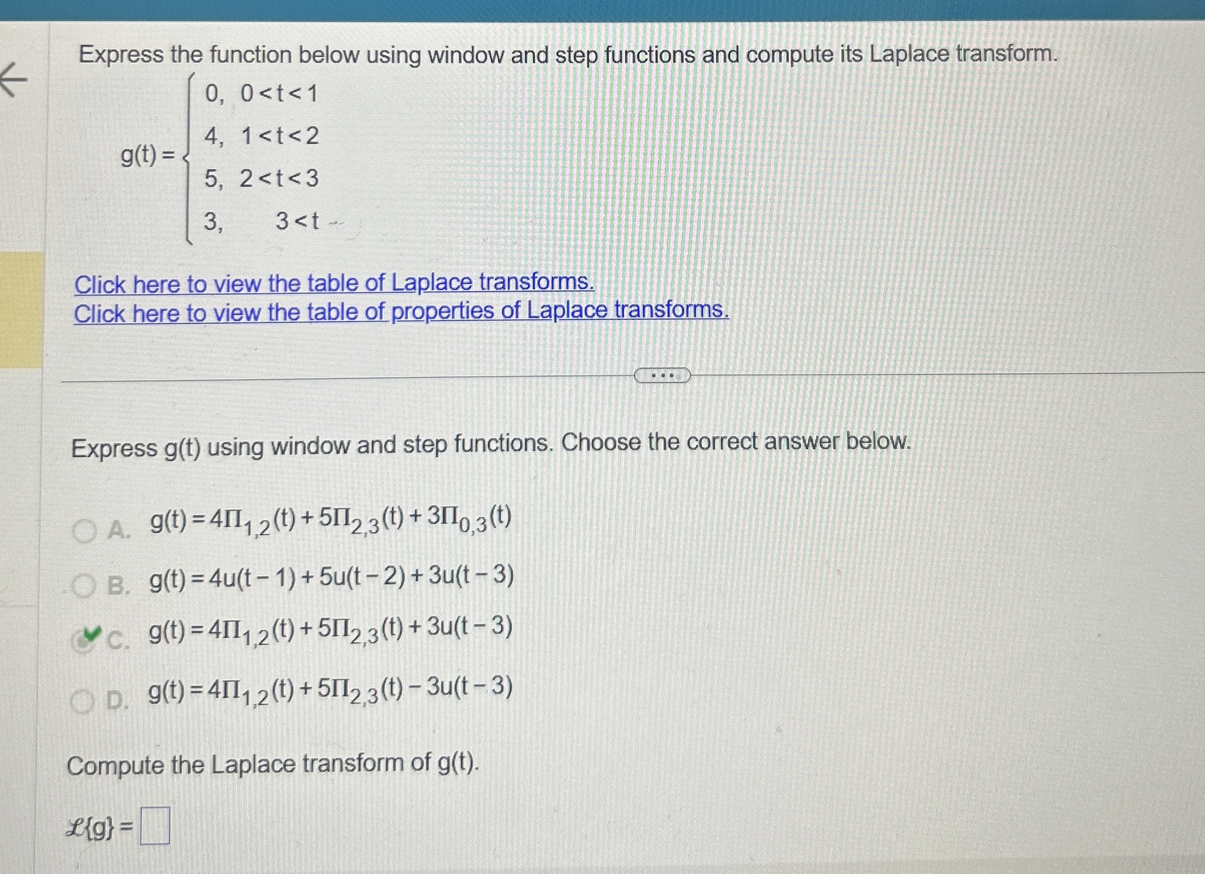 Express the function below using window and step