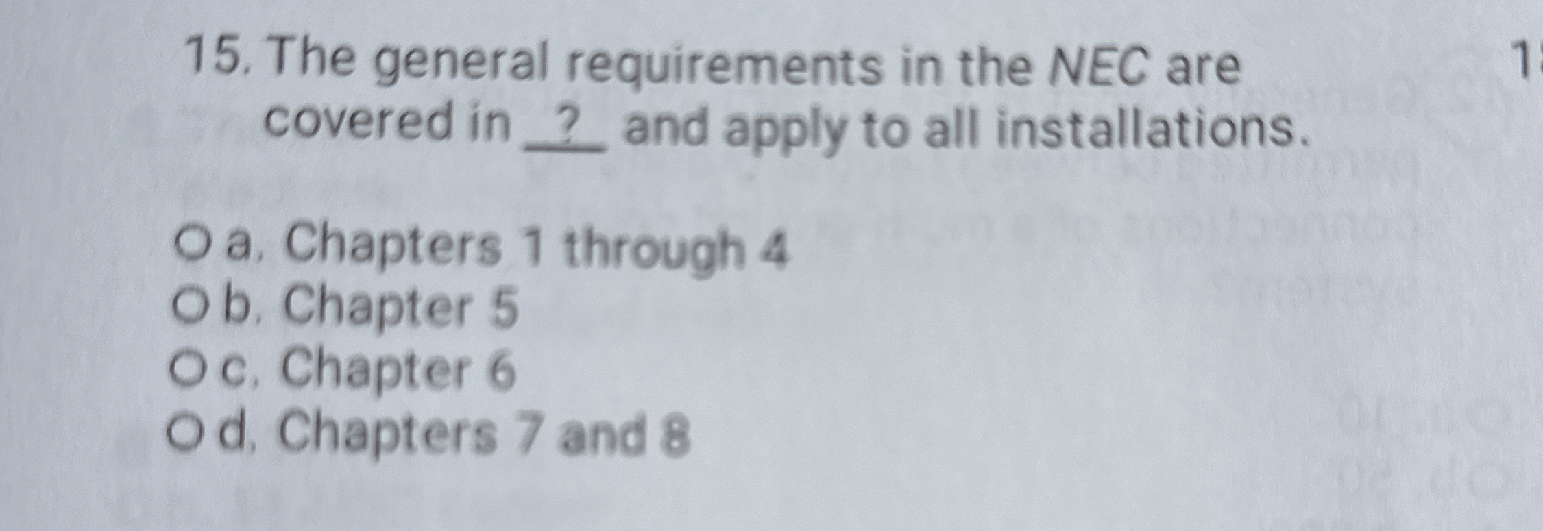 The general requirements in the NEC are covered