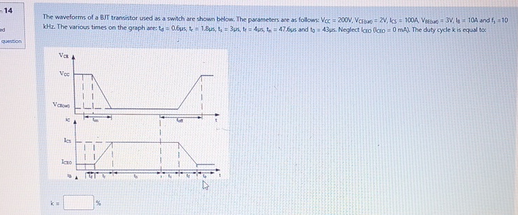 1 4 kHz . The various times on the graph are: t d