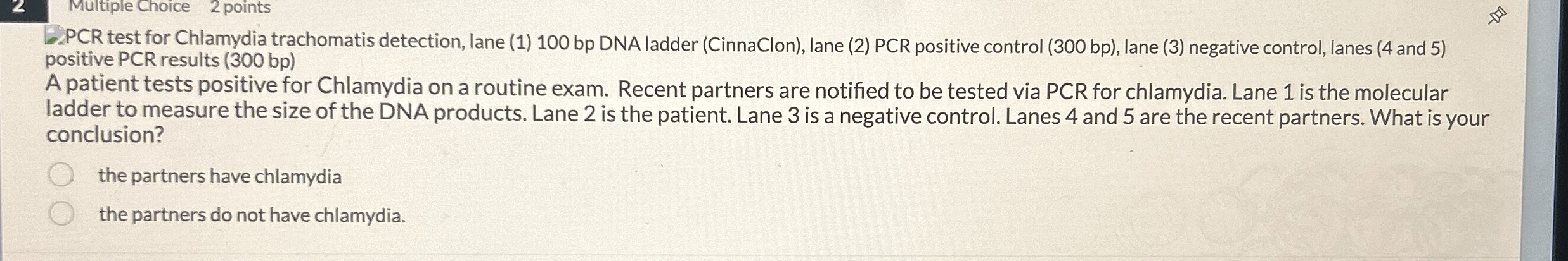 PCR test for Chlamydia trachomatis detection,