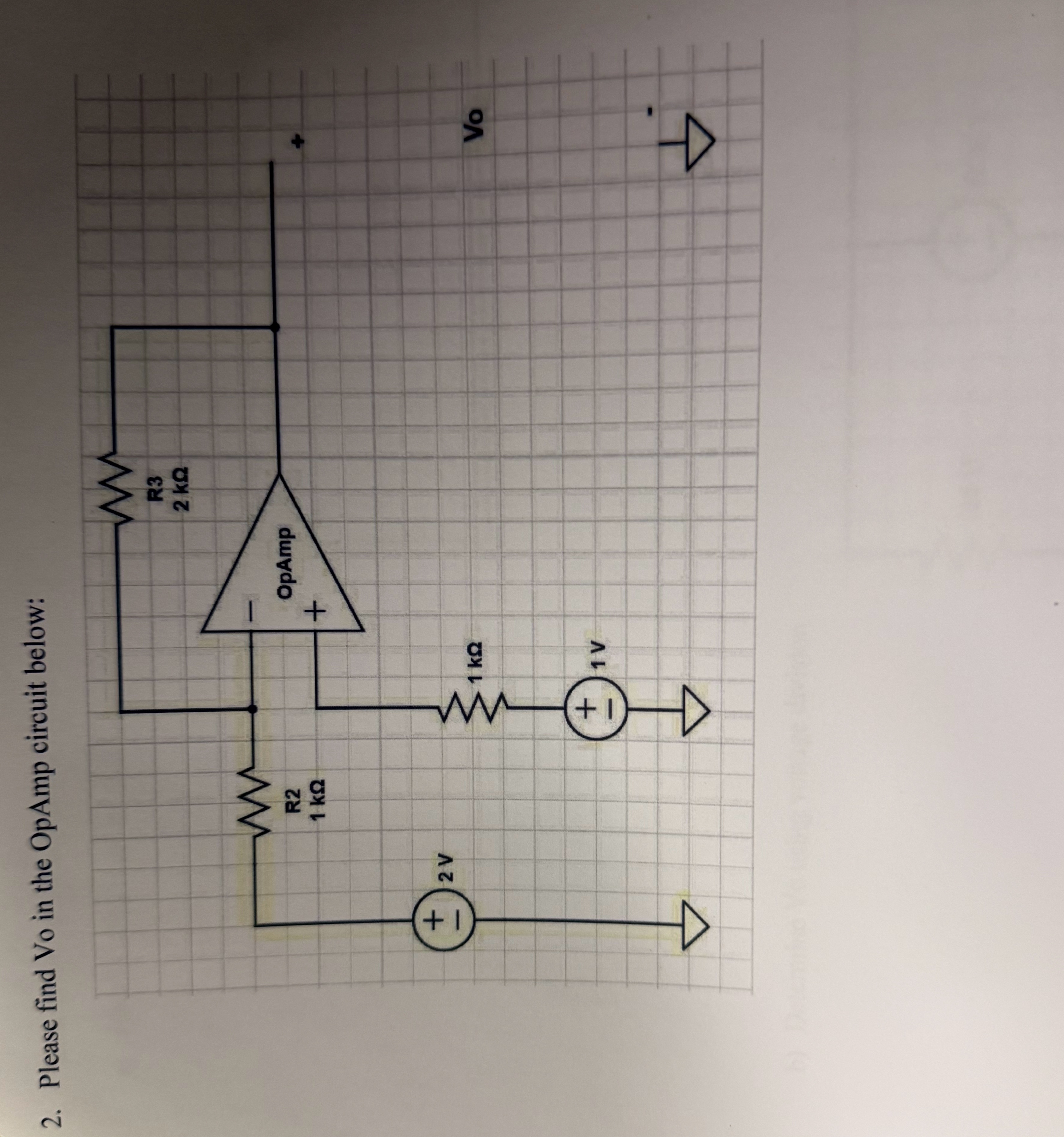 Please find Vo in the OpAmp circuit below: