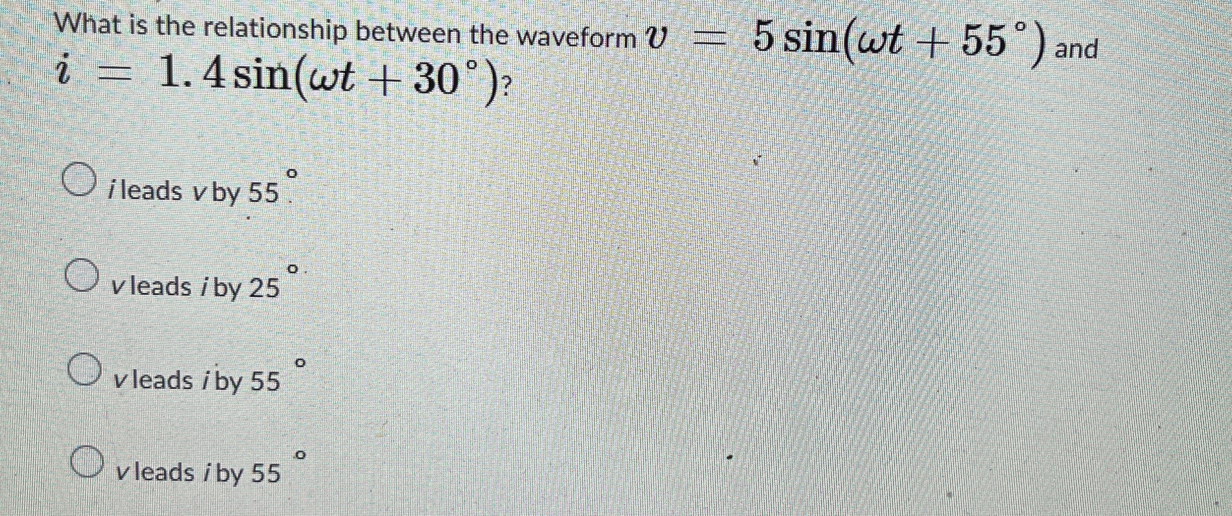 What is the relationship between the waveform v =