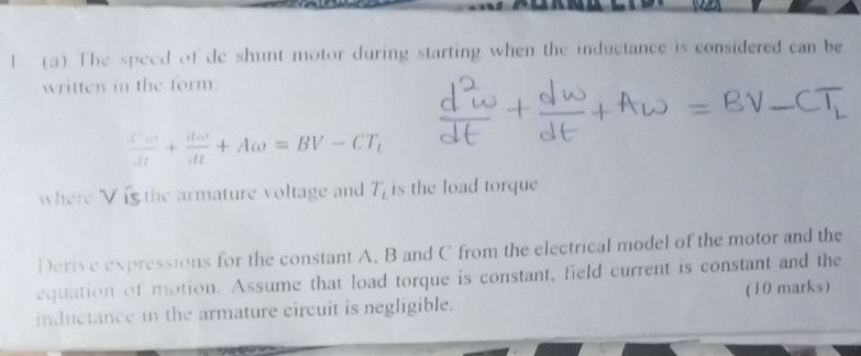 The speed of dc shunt motor during starting when