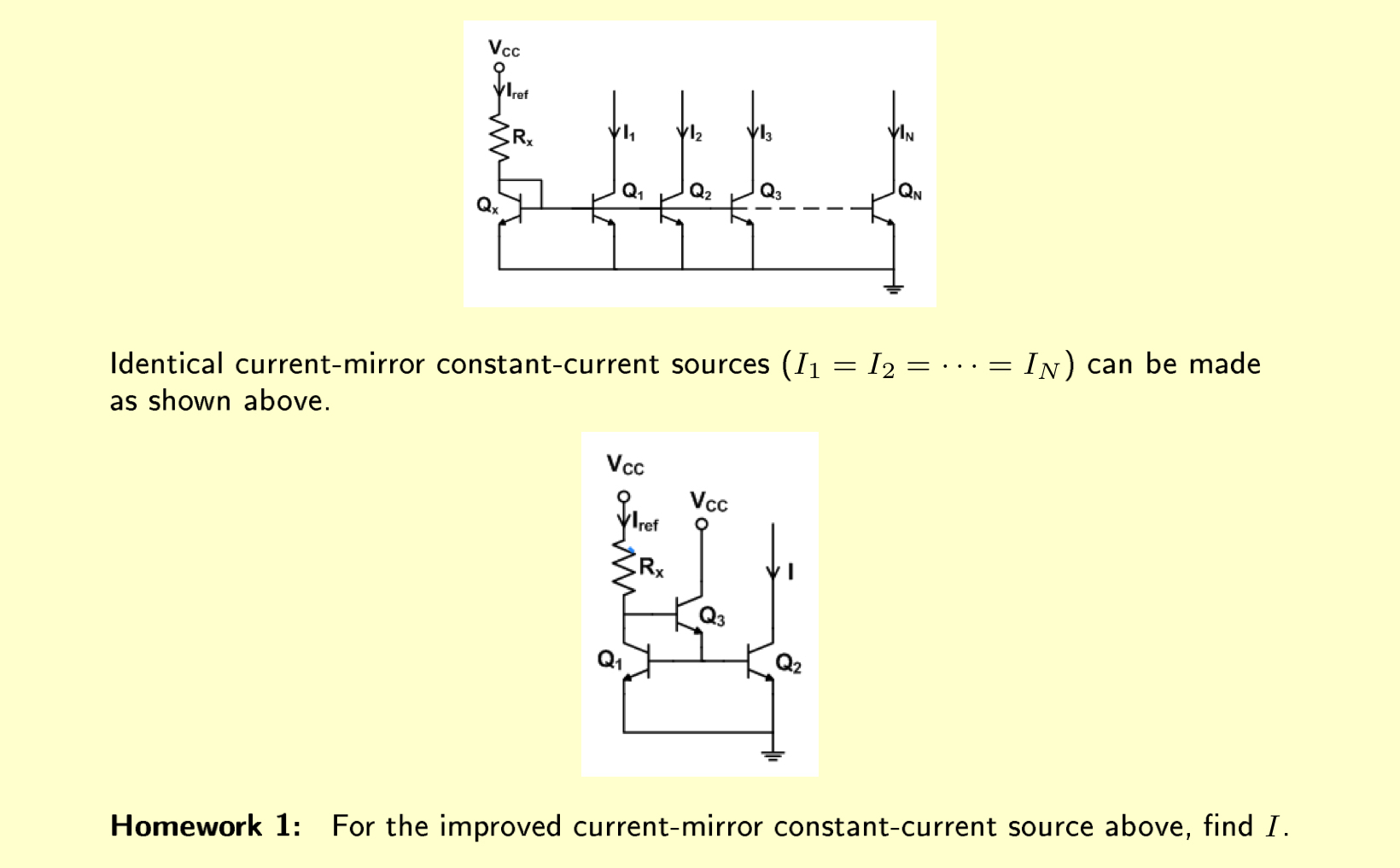 Identical current - mirror constant - current