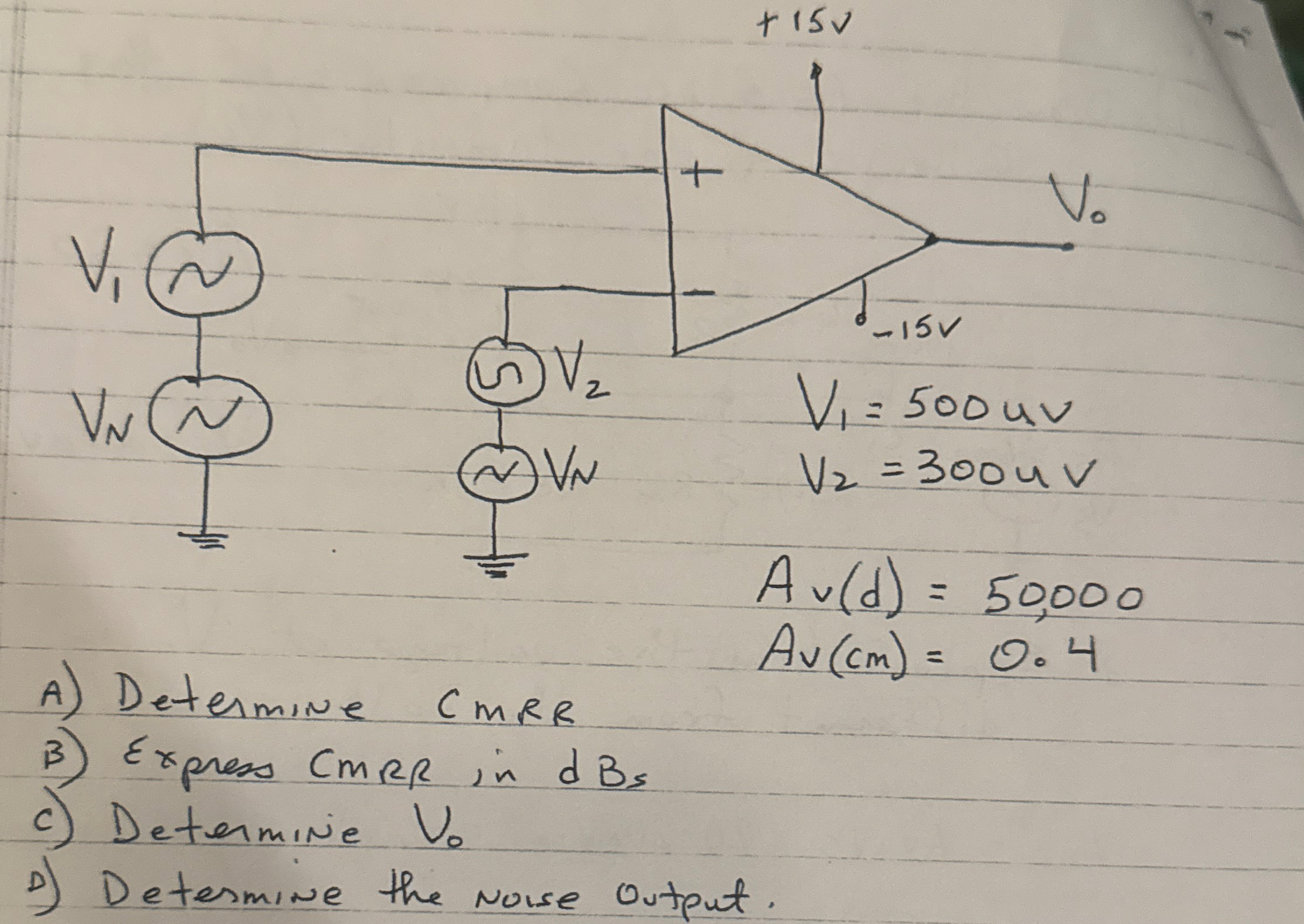 A ) Determine C m R R V 1 = 5 0 0 u V V 2 = 3 0 0
