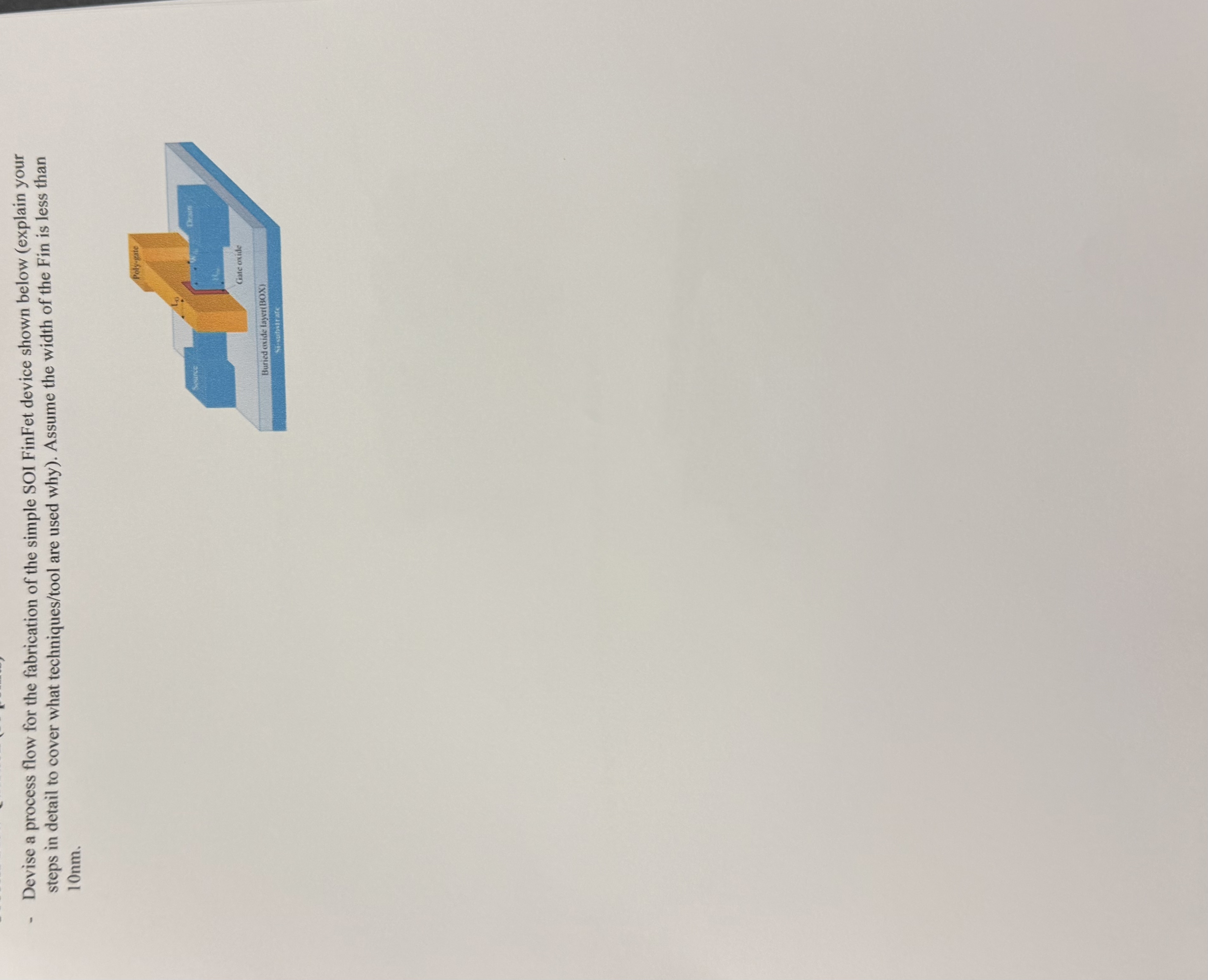 Devise a process flow for the fabrication of the