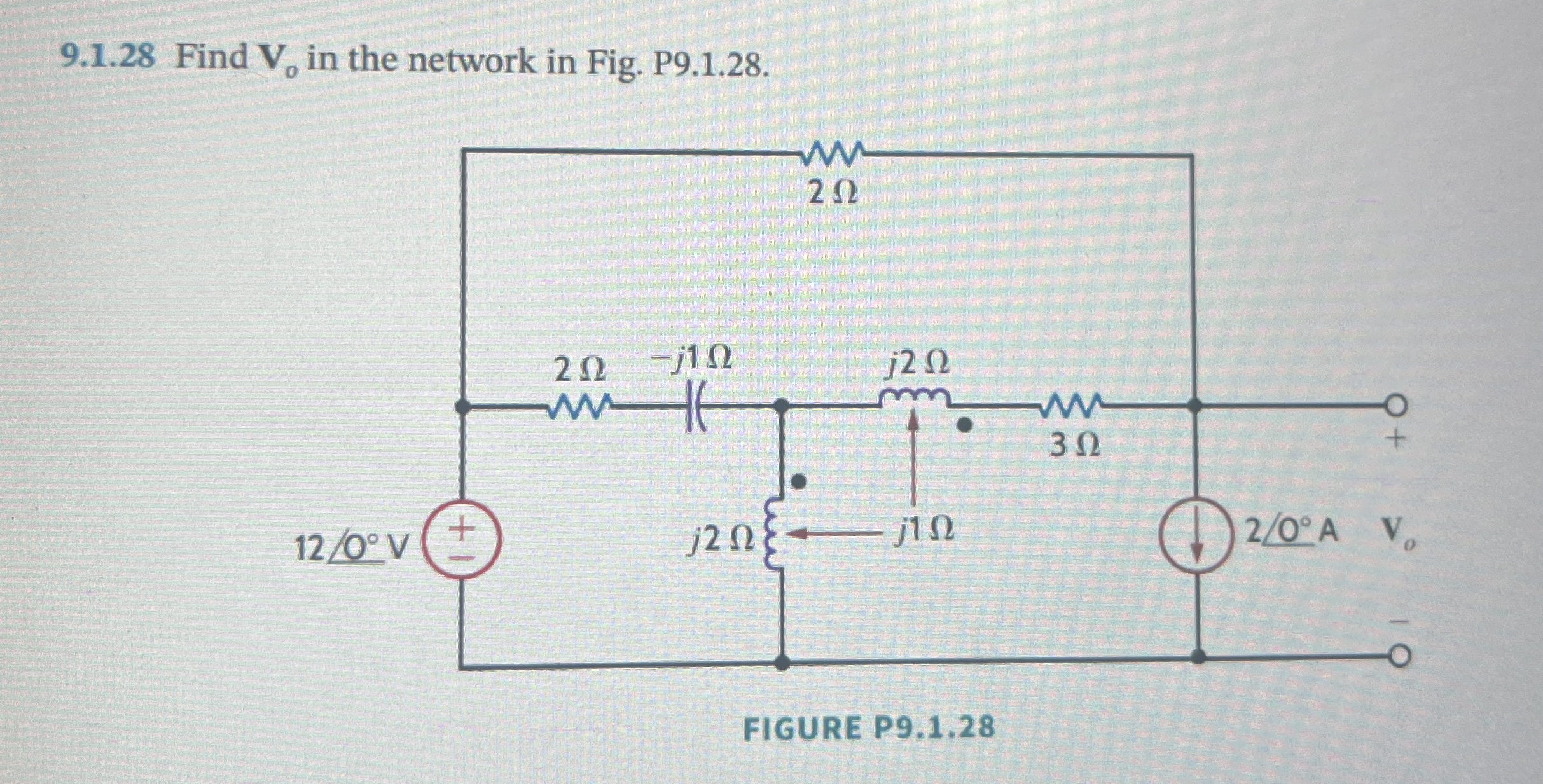 9 . 1 . 2 8 Find V 0 in the network in Fig. P 9 .