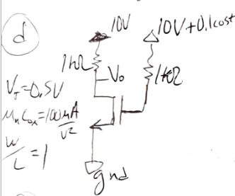 find the gain and input resistance of the MOSFET