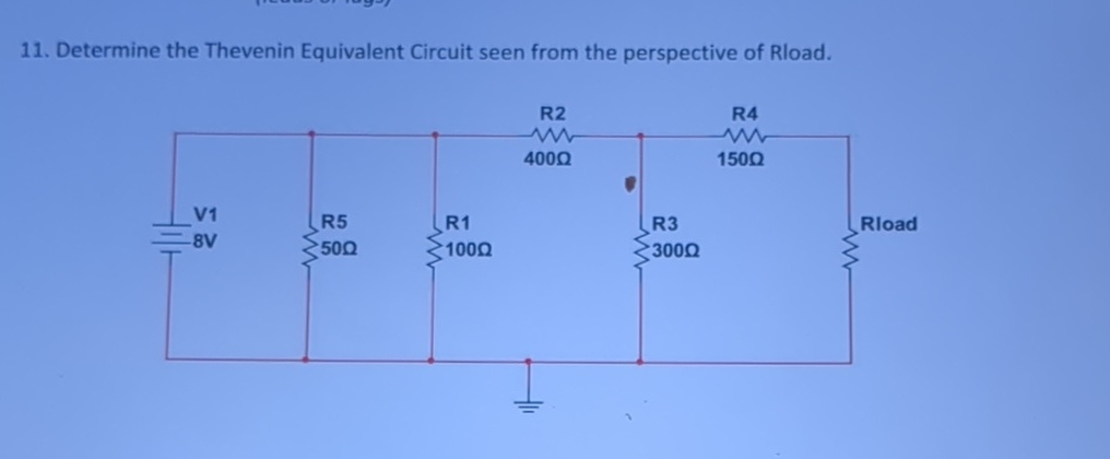 Determine the Thevenin Equivalent Circuit seen