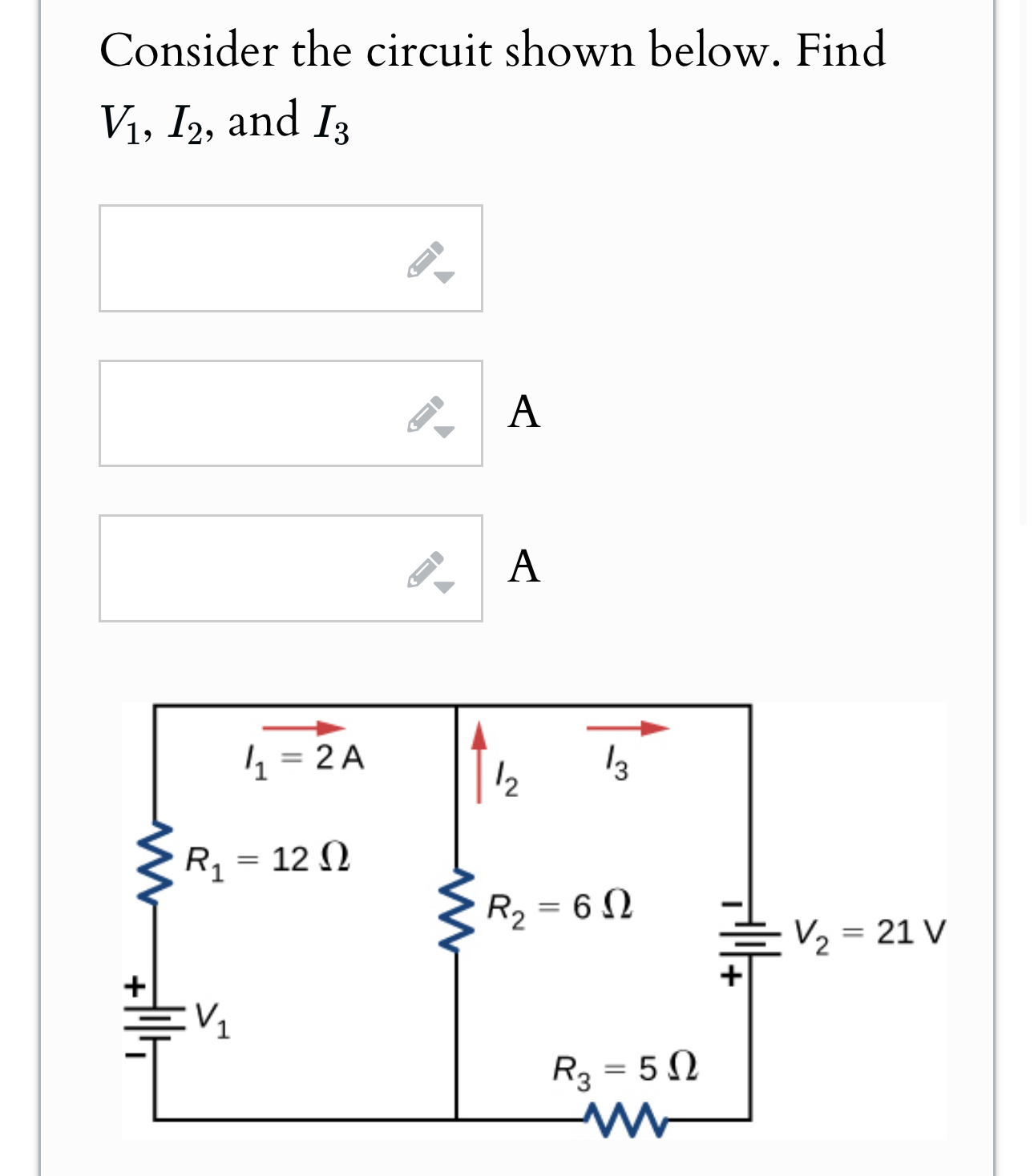 Consider the circuit shown below. Find V 1 , I 2