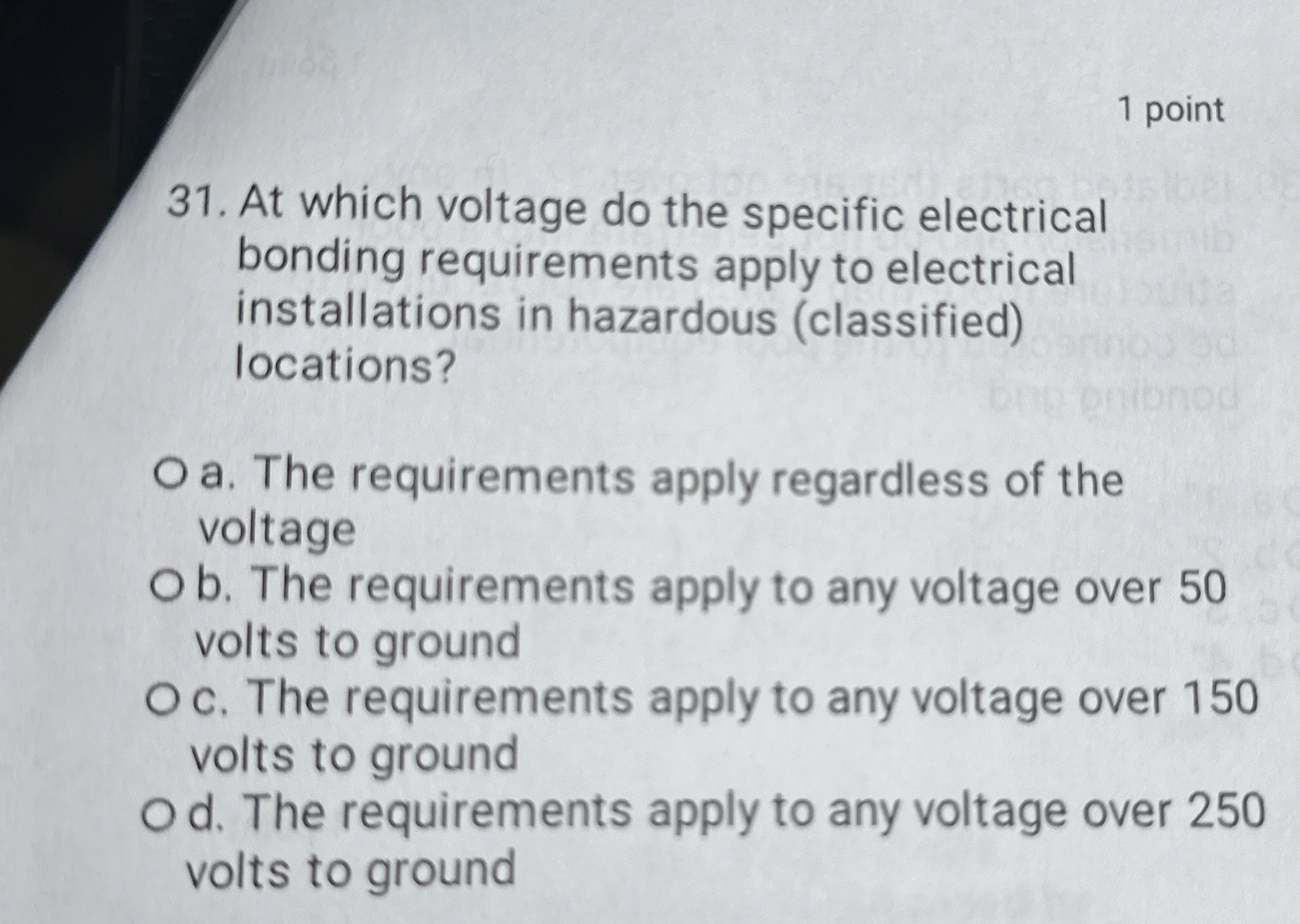 1 point 3 1 . At which voltage do the specific