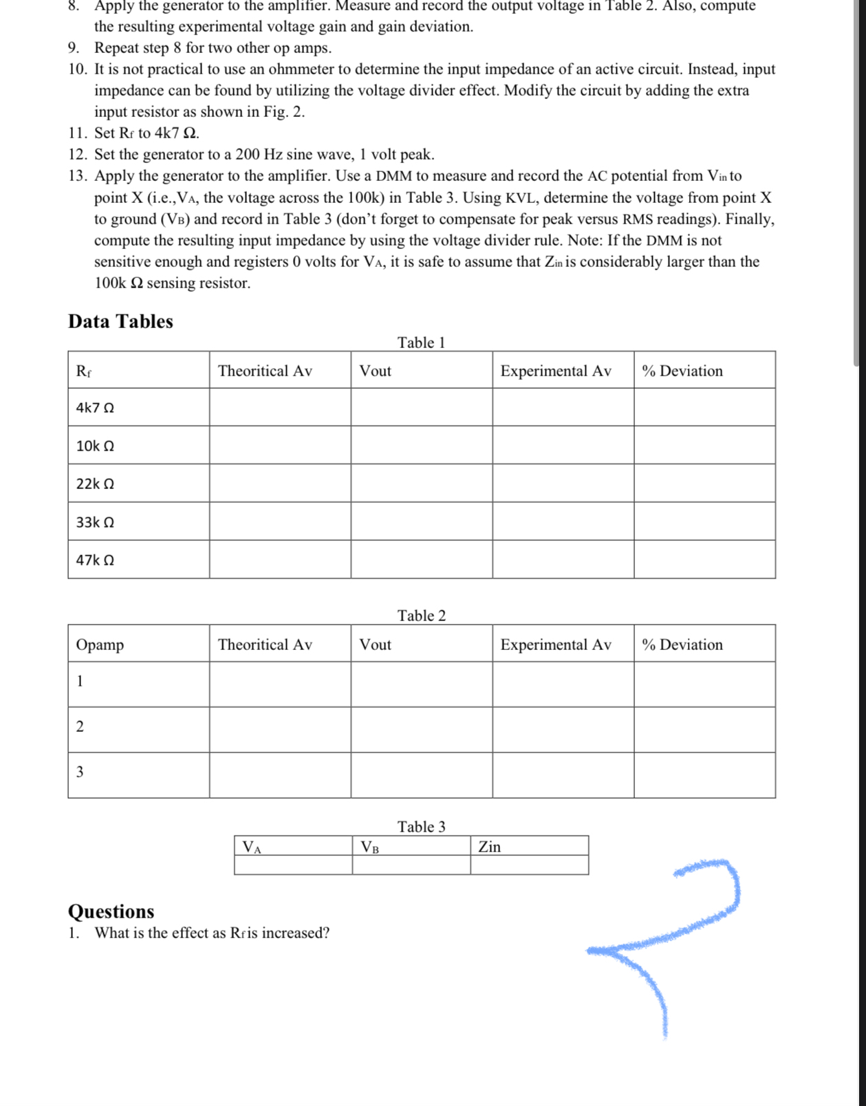 Experiment # 6 : Opamp Application Experiments